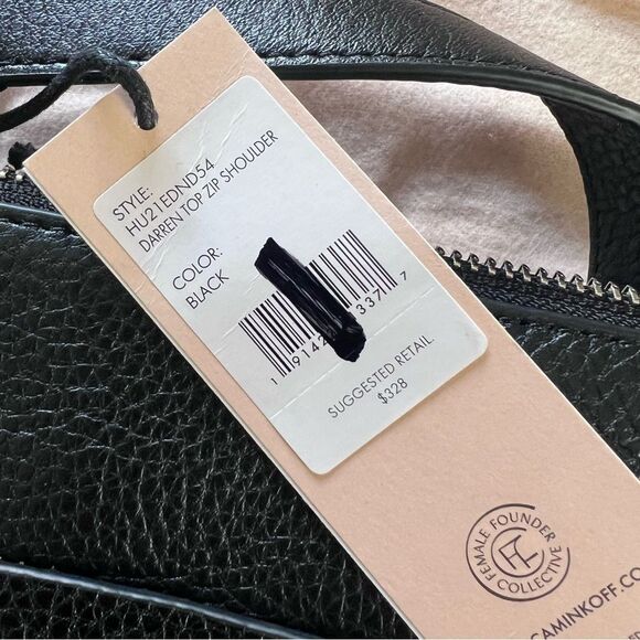 Rebecca Minkoff Darren Top Zip Leather Shoulder Bag Black NEW MSRP $328 - Picture 10 of 12